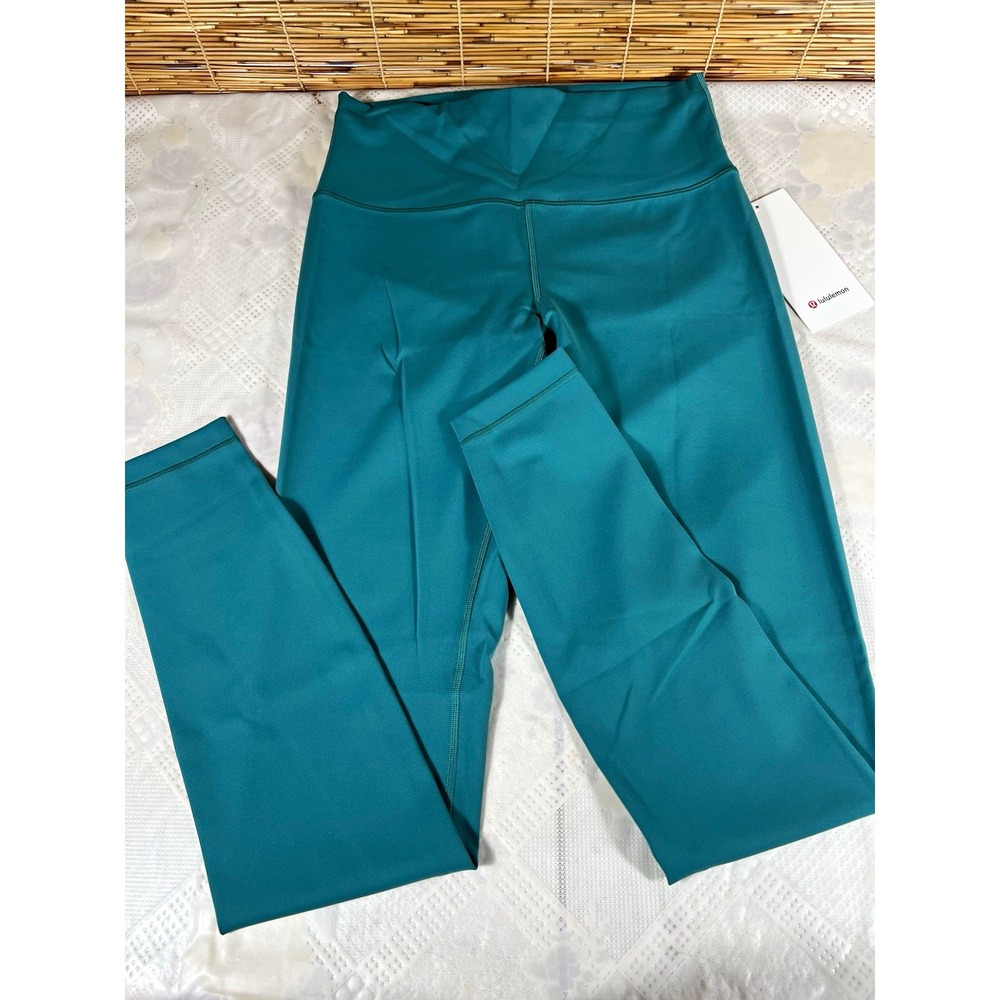 lululemon Wunder Train High-Rise Tight 31" Teal Leggings Sz 10 Tall Pockets